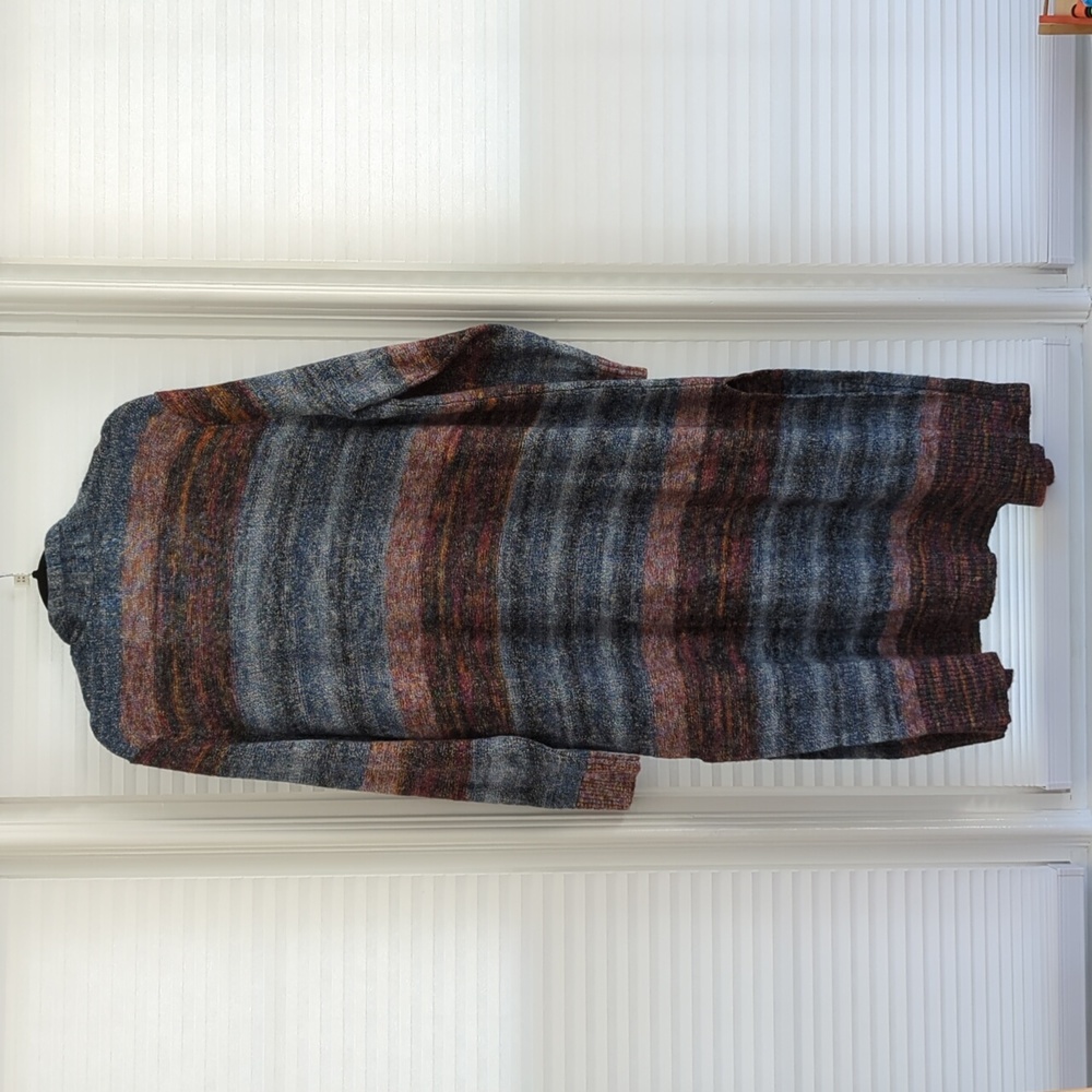 J. Jill - Cotton Striped Space Dyed Duster Sweater - Picture 4 of 10